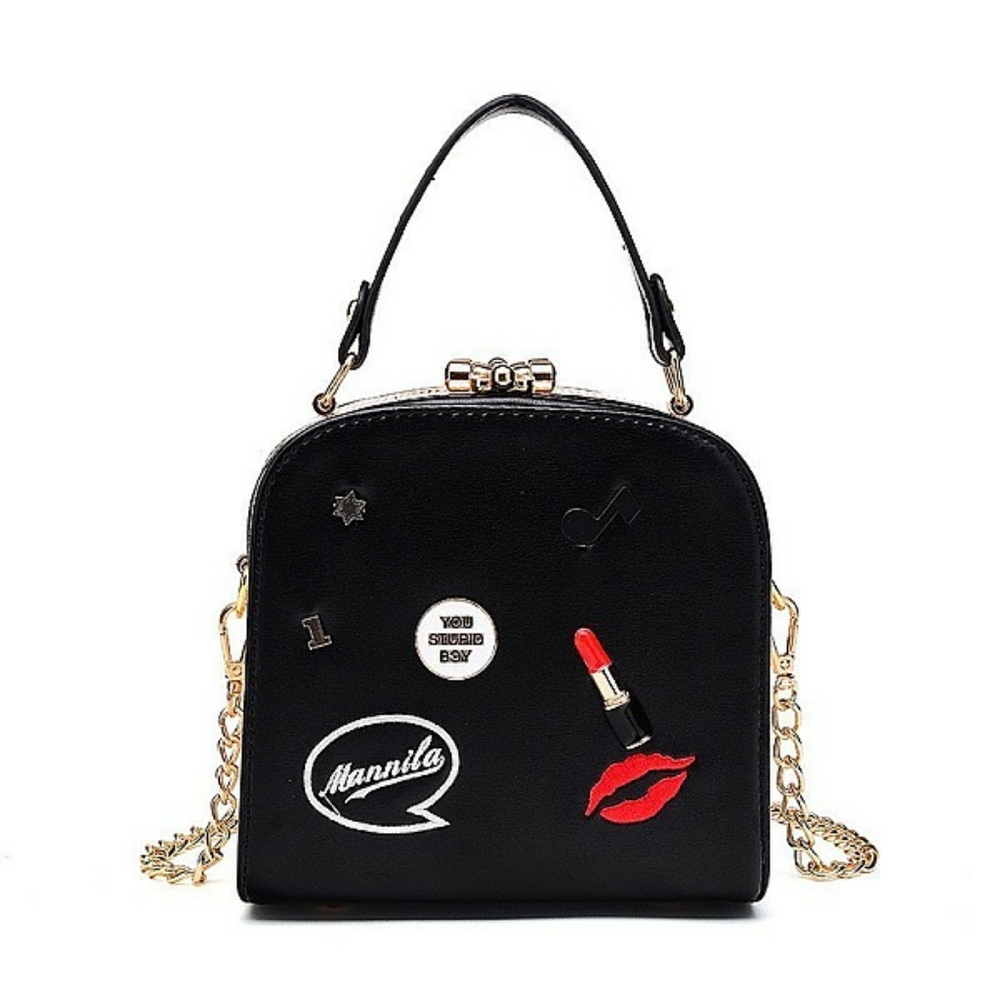 LIPSTICK & KISS ACCENT Metal Frame SatchelLIPSTICK & KISS ACCENT Metal Frame - Picture 6 of 7